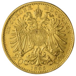 Ausztria 1895. 20K Au Ferenc József (6,78g/0.900) T:XF Austria 1895. 20 Corona Au Franz Joseph I (6,78g/0.900) C:XF Krause KM#2806