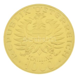 Ausztria 1976. 1000Sch Au Babenberg-dinasztia 976-1976 (13.56g/0.900) kapszulában T:AU Austria 1976. 1000 Schilling Au Babenberg dynasty 976-1976 (13.56g/0.900) in capsule C:AU Krause KM#2933
