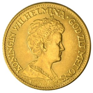 Hollandia 1913. 10G Au I. Vilma kapszulában (6,74g/0.900) T:AU Netherlands 1913. 10 Gulden Au Wilhelmina in capsule (6,74g/0.900) C:AU Krause KM#149