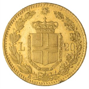 Olaszország 1882R 20L Au I. Umberto (6,47g/0.900) T:XF ph. Italy 1882R 20 Lire Au Umberto I (6,47g/0.900) C:XF edge error Krause KM#21