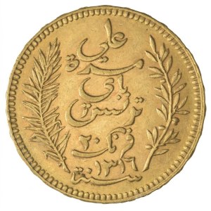 Tunézia 1898A 20Fr Au (6,47g/0.900) T:XF Tunisie 1898A 20 Francs Au (6,47/0.900) C:XF Krause KM# 227