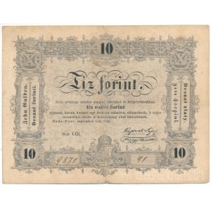 1848. 10Ft Kossuth bankó, OR. 9871 41 T:F Hungary 1848. 10 Forint Kossuth banknote, OR. 9871 41 C:F Adamo G111, Krause P#S117