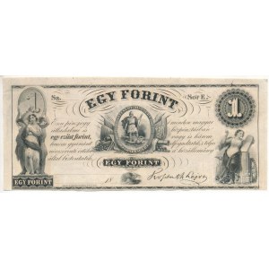 1852. 1Ft Kossuth bankó, E sorozat, kitöltetlen T:AU Hungary 1852. 1 Forint E prefix, without date or serial number C:AU Adamo G122, Krause P#S141