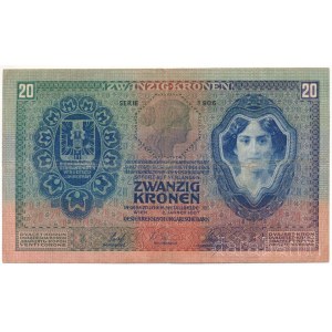 1907. 20K 1906 073263 T:F Hungary 1907. 20 Korona 1906 073263 C:F Adamo K16, Krause P#19A