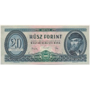 1965. 20Ft alacsonyabb C 616 000491 sorszámmal T:AU Hungary 1965. 20 Forint with lower C 616 000491 serial number T:AU Adamo F14, P#169