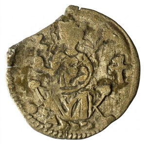 1333. Obulus Ag I. Károly (Károly Róbert) (0,30g) T:VF kitörés, patina Hungary 1333. Obulus Ag Charles I (0,30g) C:VF cracked, patina Huszár: 480., Unger I.: 402.a