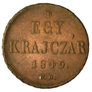 1849NB 1kr Cu T:XF,VF Hungary 1849NB 1 Krajczár Cu C:XF,VF Adamo B1.1, Krause KM#430