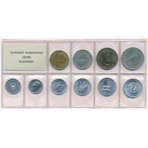 1985. 2f-20Ft (10xklf) érmés forgalmi sor fóliatokban T:UNC Hungary 1985. 2 Fillér - 20 Forint (10xdiff) coin set in sealed plastic case C:UNC Adamo FO18