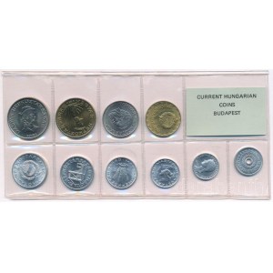 1989. 2f-20Ft (10xklf) érmés forgalmi sor fóliatokban T:UNC Hungary 1989. 2 Fillér - 20 Forint (10xdiff) coin set in sealed plastic case C:UNC Adamo FO22