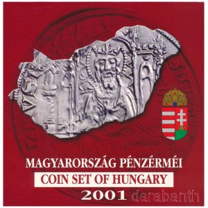 2001. 1Ft-100Ft (7xklf) forgalmi sor dísztokban, Magyarország pénzérméi sorozat T:BU Hungary 2001. 1 Forint - 100 Forint (7xdiff) coin set, Magyarország pénzérméi (Coins of Hungary) in case C:BU Adamo FO34