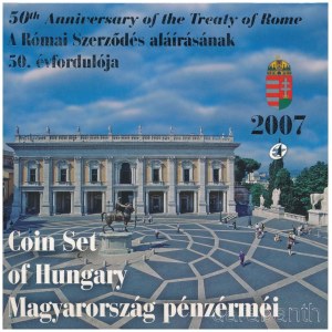 2007. 1Ft-100Ft (7xklf) forgalmi sor szettben,A Római Szerződés aláírásának 50. évfordulója + 50Ft 50 éves a Római Szerződés T:PP Hungary 2007. 1 Forint - 100 Forint (7xdiff) 50 éves a Római Szerződés (The Treaty of Rome Turns 50) coin set + 50 Fori
