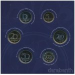2021. 5Ft Cu-Ni-Zn 75 éves a Forint (6xklf) + 5Ft-200Ft (6xklf) forgalmi sor 75 éves a Forint dísztokban T:PP
