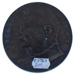 Borsos Miklós (1906-1990) 1949. "Sztálin" egyoldalas bronz plakett, hátoldalán gravírozva (85mm) T:AU patina