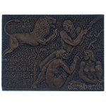 Mészáros Andor (1900-1972) 1969. "La Trobe University (La Trobe Egyetem) - Oroszlán" egyoldalas bronz plakett (75x100mm) T:AU
