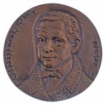 Cséri Lajos (1928-2020) DN "Oesterreicher Manes József" egyoldalas, öntött bronz emlékplakett (95mm) T:AU Hungary ND "Oesterreicher Manes József" one-sided cast bronze commemorative plaque Sign.: Lajos Cséri (1928-2020) (95mm) C:AU