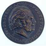 Csúcs Ferenc (1905-1999) 1970 k. "Dr. Stephanus Györffy Ophthalmologus / Annorum XXXV In Promotione Lentis Contactus" (Dr. Györffy István - Szemész) kétoldalas öntött bronz plakett, peremen jelzett sorszámmal "12" (85mm) T:AU patina Hungary ~1970. "Dr. St
