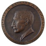 Lapis András (1942- ) 1977. "Tiszta bátraké a reggel - Hollós József 1876-1947 / 1877-1977" kétoldalas, öntött bronz plakett (104mm) T:AU