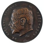 Madarassy Walter (1909-1994) 1963. "Dr. Korányi Frigyes 1828-1913 / 1963" kétoldalas, öntött bronz plakett (82mm) T:AU HV.: 376.