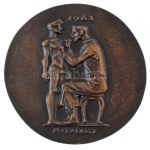 Madarassy Walter (1909-1994) 1963. "Dr. Korányi Frigyes 1828-1913 / 1963" kétoldalas, öntött bronz plakett (82mm) T:AU HV.: 376.
