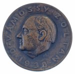 Medgyessy Ferenc (1881-1958) 1938. "Dr. Vámossy Zoltán" egyoldalas öntött bronz emlékplakett (102mm) T:AU Hungary 1938. "Dr. Zoltán Vámossy" one-sided cast bronze commemorative plaque. Sign.: Ferenc Medgyessy (1881-1958) (102mm) C:AU