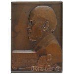 Pásztor János (1881-1945) 1912. "DR. GENERSICH ANTALNAK HÁLÁS TANÍTVÁNYAI 1912" bronz, vert, egyoldalas plakett (44x60mm) T:AU Hungary 1912. "For Dr. Antal Genersich from his thankful students" bronze, struck, one-sided plaque. Sign: János Pásztor (44x60m