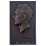 Szentgyörgyi István (1881-1938) 1937. "Nagyrápolti Szent-Györgyi Albert - Szeged" egyoldalas vert bronz emlékplakett (81x50mm) T:AU Hungary 1937. "Nagyrápolti Szent-Györgyi Albert - Szeged" one-sided struck bronze commemorative plaque. Sign.: István Szent