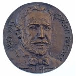 Tóth Sándor (1933-2019) 1984. "Korányi Frigyes 1827-1913" egyoldalas öntött bronz emlékplakett. (~125mm) T:AU Hungary 1984. "Korányi Frigyes 1827-1913" one-sided cast bronze commemorative plaque, Sign.: Sándor Tóth (1933-2019) (~125mm) C:AU