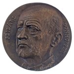 Trischler Ferenc (1945-) 1992. "Szilárd Donhoffer / Szilárd Donhoffer first professor of Pathophysiology in Pécs 90th birthday 1992" (Donhoffer Szilárd első kórélettani professzor Pécsett, 90. születésnapja) kétoldalas öntött bronz emlékérem (114mm) T:AU 