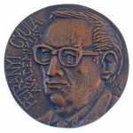 Váró Márton (1943-) 1984. "Petrányi Gyula akadémikus / Debrecen 1984" kétoldalas, öntött bronz emlékplakett (98mm) T:AU Hungary 1984. "Petrányi Gyula akadémikus / Debrecen 1984" (Academician Gyula Petrányi) double-sided cast bronze commemorative plaque Si