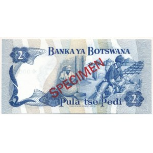 Botswana DN (1976) 2P piros SPECIMEN bélyegzéssel, 000669 sorszámmal T:UNC Botswana ND (1976) 2 Pula with red SPECIMEN overprint and 000669 serial number C:UNC Krause P#2s