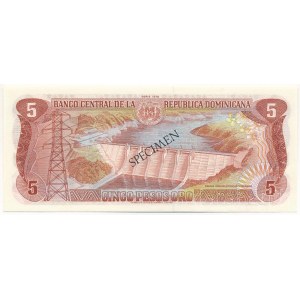 Dominika 1978. 5P fekete SPECIMEN bélyegzéssel mindkét oldalon, 001432 sorszámmal T:UNC Dominica 1978. 5 Pesos with black SPECIMEN overprint and 001432 serial number C:UNC Krause P#118s