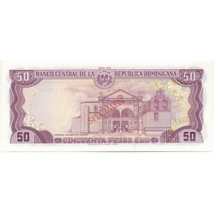 Dominika 1978. 50P piros SPECIMEN bélyegzéssel mindkét oldalon, 001432 sorszámmal T:UNC Dominica 1978. 50 Pesos with red SPECIMEN overprint and 001432 serial number C:UNC Krause P#121s