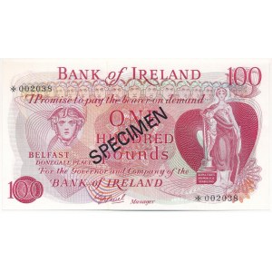 Észak-Írország DN (1978) 100P fekete SPECIMEN (Minta) bélyegzéssel 002038 T:UNC Northern Ireland ND (1978) 100 Pounds with black SPECIMEN overprint 002038 C:UNC Krause 64.bs