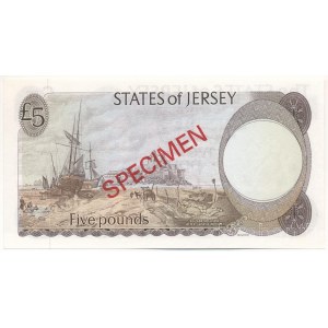 Jersey DN (1978) 5P piros SPECIMEN bélyegzéssel 001447 T:UNC Jersey ND (1978) 5 Pounds with red SPECIMEN overprint 001447 C:UNC Krause P#12CS1