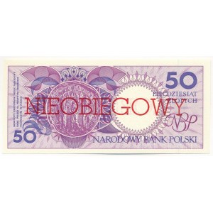 Lengyelország 1990. 50Zl piros NIEOBIEGOWY (minta) bélyegzéssel mindkét oldalon, A 1325890 sorszámmal T:UNC Poland 1990. 50 Zlotych with red NIEOBIEGOWY (specimen) overprint and A 1325890 serial number C:UNC Krause P#169s
