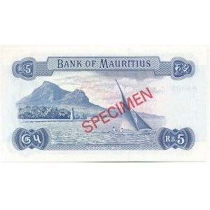 Mauritius DN (1978) 5R piros SPECIMEN bélyegzéssel 000862 T:UNC Mauritius ND (1978) 5 Rupees with red SPECIMEN overprint 000862 C:UNC Krause P#30CS1