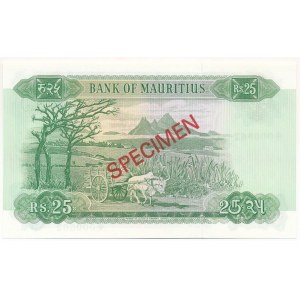 Mauritius DN (1978) 25R piros SPECIMEN bélyegzéssel 000862 T:UNC Mauritius ND (1978) 25 Rupees with red SPECIMEN overprint 000862 C:UNC Krause P#32CS1