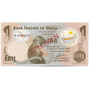 Málta DN (1979) 1P piros SPECIMEN bélyegzéssel 000691 T:UNC Malta ND (1979) 1 Pound with red SPECIMEN overprint 000691 C:UNC Krause P#34s
