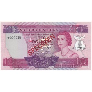 Salamon-szigetek DN (1977) 10$ piros SPECIMEN bélyegzéssel 002035 T:UNC Solomon Islands DN (1977) 10 Dollars with red SPECIMEN overprint 002035 C:UNC Krause P#7s