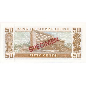 Sierra Leone DN (1979) 50c piros SPECIMEN bélyegzéssel, 001441 sorszámmal T:UNC Sierra Leone ND (1979) 50 Cents with red SPECIMEN overprint and 001441 serial number C:UNC Krause P#4bs