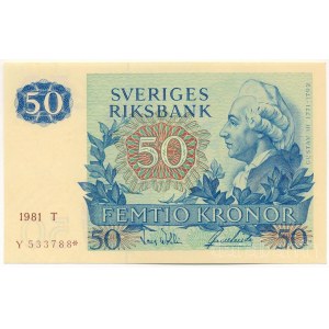 Svédország 1967. 50K Y 533788* pótkiadás T:UNC Sweden 1967. 50 Kronor Y 533788* replacement note C:UNC Krause 53c.3