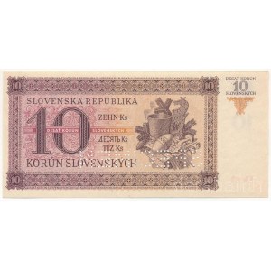 Szlovákia 1943. 10K SPECIMEN perforációval, Eh 28 113802 T:UNC Slovakia 1943. 10 Korun with SPECIMEN perforation, Eh 28 113802 C:UNC Krause 6.s