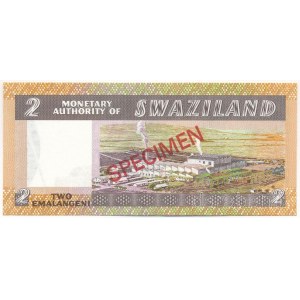 Szváziföld DN (1974) 2E piros SPECIMEN bélyegzéssel 000888 T:UNC Swaziland ND (1974) 2 Emalangeni with red SPECIMEN overprint 000888 C:UNC Krause P#2s