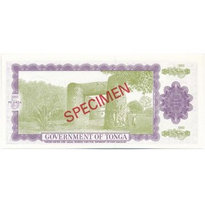 Tonga 1978. 5P piros SPECIMEN bélyegzéssel, 000848 sorszámmal T:UNC Tonga 1978. 5 Pa'anga with red SPECIMEN overprint and 000848 serial number C:UNC Krause 21.s