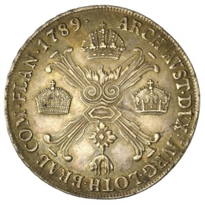 Osztrák Németalföld 1789M 1/2 Tallér / Koronatallér Ag II. József (14,76g) T:XF,VF patina Austrian Netherlands 1789M 1/2 Thaler / Kronenthaler Ag Joseph II (14,76g) C:XF,VF patina Krause KM#34