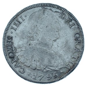 Bolívia 1795PP 8R Ag IV. Károly (26,83g) T:F Bolivia 1795PP 8 Reales Ag Charles IV (26,83g) C:F Krause KM#73