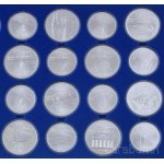 Kanada 1973-1976. 5$ Ag (14xklf) + 10$ Ag (14xklf) 1976 Montreali Olimpia Teljes sor! Barna színű műbőr gyűjtői díszdobozban, az érmek kapszulában T:1 / Canada 1973-1976. 5 Dollars Ag (14xdiff) + 10 Dollars Ag (14xdiff) 1976 Montreal Olympiad Full coi
