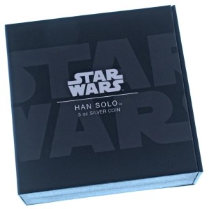Niue 2023. 10$ részben multicolor Ag Star Wars - Han Solo eredeti díszdobozban. Az érmét mindössze 999 példányban verték, súlya 3 uncia (93,3g), anyaga pedig 0.999 finomságú színezüst! T:PP Niue 2023. 10 Dollars partially multicolored Ag Star Wars - Ha