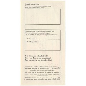 1970 k. Országos Takarékpénztár csekk 200Ft SPECIMEN (MINTA) bélyegzéssel, 000000-s sorszámmal T:AU Hungary ~1970. Országos Takarékpénztár cheque 200 Forint with SPECIMEN (MINTA) overprint and 000000 serial number C:AU