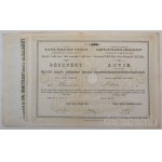 1871. Budapest / Pest "Egyesült magyar gőzhajózási társulat - DDSG" névre szóló részvénye 200Ft-ról "20080", magyar és német nyelven, szárazpecséttel, szelvényekkel T:F Hungary / Pest 1871. "Egyesült magyar gőzhajózási társulat - DDSG" Hungarian Steamship